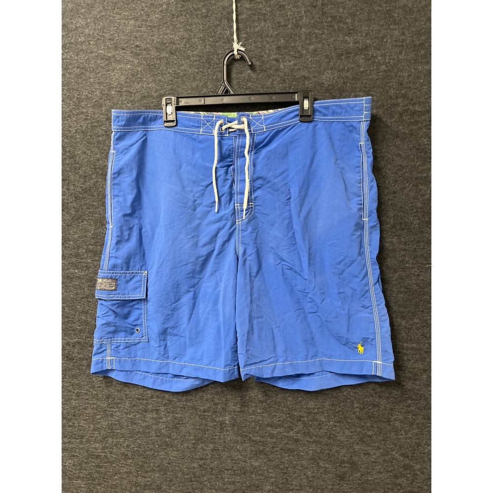 Polo Ralph Lauren Board Shorts Mens Blue‎ Pony Logo Mesh Lined Lace Up Casual XL
